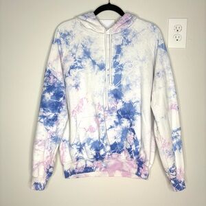 Big Bud Press Tie Dye Hoodie Sweatshirt 100% Cotton Multicolor Blue Size M